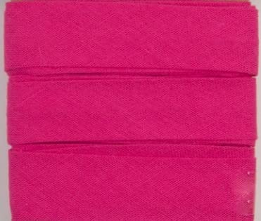 Baumwoll-Schrägbänder-Uni-ca. 20 mm Breite x 3 Meter Länge- in 28 Farben Einfassband gefalzt (Pink)