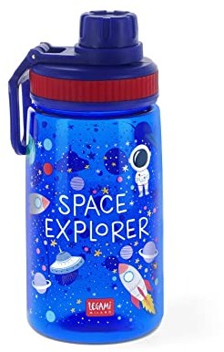 Legami - Borraccia per bambini, Leggera, Chiusura ermetica, Senza BPA, 400 ml, Tema Space