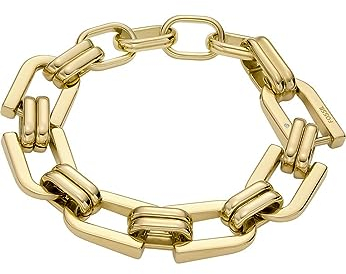 Fossil Heritage Damen Edelstahlarmband mit Karabiner oder Knebelverschluss, Gelbgold
