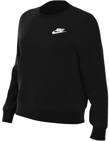 NIKE DQ5473-010 W NSW Club FLC Crew STD Sweatshirt Mujer Blanco Negro Tamaño L-S