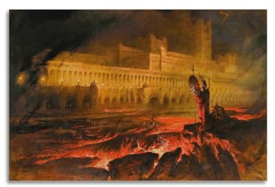 DryNda John Martin Poster Pandemonium, Heimdekoration, Wandkunst, hängendes Bild, Druck, Schlafzimmer, dekorative Gemälde, Zimmer, ästhetisch, 30 x 45 cm