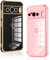 Vauki 2 Pezzi Cover per Google Pixel 8 Pro 5G, Custodia con Motivo Cuore, Antiurto Ultra Silicone TPU Morbida Case con Protezione Della Fotocamera per Google 8 Pro 5G, Nero e Rosa