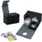Tolesum Card Deck Box for MTG, Kartenbox mit Würfel Tray, Gathering Aufbewahrungsbox für 200+Karten, PU Leder Starkes Magnetic Sammelkarten Box Kompatibel Magic Commander TCG Karten -(Schwarz)
