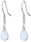 Opal Ohrringe für Damen - 925 Sterling Silber Weiß Tropfen Hängend Hypoallergen - Schmuck Geschenke für Mädchen Frauen
