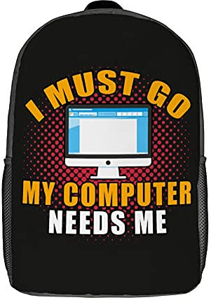 351 Taschen Lustiger Geek-Nerd-Computerliebhaber Rucksack Bedruckt Backpack Stylische Tasche Für Schule, Camping, Büro, 43X32X14Cm