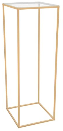 Atnhyruhd Gold Blumenständer Hochzeit mit Acrylplatte Metall Pflanzenständer Blumenständer Plant Stand Hochzeitsdeko Gold (28*28*80cm)