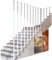 Pasamanos tipo L blanco para escaleras interiores, kit de barra de agarre para pasamanos de escalera de montaje lateral, barandilla de escalera de hierro forjado barandilla de metal para jardín tipo l