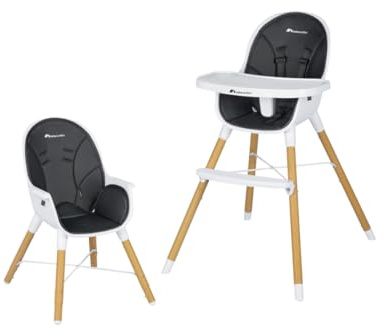 Bebeconfort Avista 2-in-1 Hochstuhl ab 6 Monaten, umwandelbarer Hochstuhl, ab 6 Monaten bis ca. 6 Jahre, bis 30 kg, Mineral Graphite