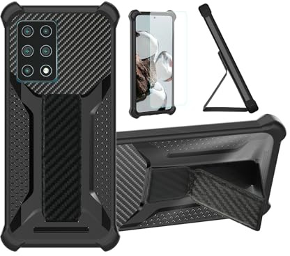 Aroepurt Hülle Für CUBOT X30 Hülle Case Handyhülle Schutzhülle Cover [mit gehärtetem Glas-Screen-Protector] Hybrid [Folding Support Magnetic] [Frosted Anti-Fingerprint] Schwarz