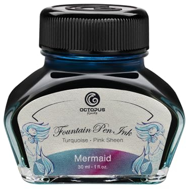 Octopus Fluids Mermaid Sheen Ink Fountain Pen Ink Glass Sheen Ink Petrol 30ml