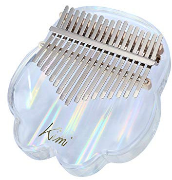 Techigher Kalimba 17 Tasten, Acryl, transparentes Daumenklavier, Kristall, Katzenklauenform, mit Acryl-Ständerhalter für Kinder und Erwachsene, Anfänger