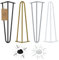 Moria Hairpin Leg 4 Stück | Möbelfüße, Tischbeine von 10 bis 80 cm | für Schrank, Hocker, Nachttisch, Couchtisch | Tischfüße mit Bodenschoner und Schrauben | 51 cm - 3 Streben (Metall, Gold)