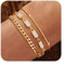 YADOCA Gold Armband für Damen Mädchen, 18K Gold Vergoldet geschichtet Schmuck Armband Set zierlich Stapelbar Armbänder Link Büroklammer Kette Frauen Mädchen -Weiß