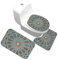 Bad Teppiche Set 3-Teiliges Mandala Hellgrün WC Vorleger Mit Ausschnitt Badematte Saugfähig WC Deckelbezug Badvorleger rutschfest Waschbar Toilettensitzbezug Badgarnitur (50x80cm)