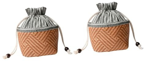 Alipis 2pcs Tea Drawstring Pouch for Loose Tea Cups and Saucers Home Hotel Dormitory Storage