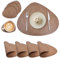 Tovagliette e Sottobicchieri Lavabili, Tovagliette Rotonde in Pelle PU, Tovagliette Bifacciale Impermeabile Resistenti al Calore Non-scivolose Tovagliette Americane (Set di 4, Cammello)