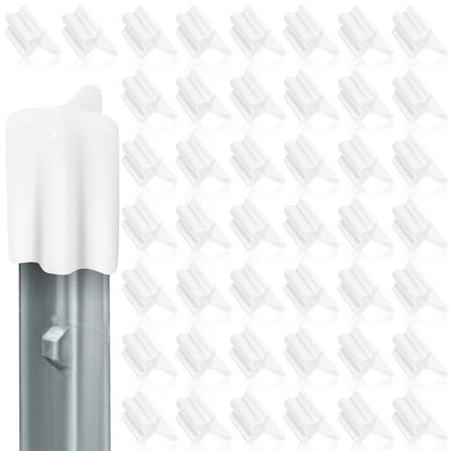 100 Stück T-Pfostenkappen, Sicherheits-T-Pfostentopper, Vinyl-Sicherheitskappe, weiß