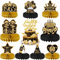 60th Birthday Table Decorations for Men - Black and Gold Party Supplies Honeycomb Centerpieces Cake Toppers for Women, 17 Pieces Cheers to 60 Years Vintage 1965 Decor Happy 60th Birthday