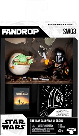 FANDROP SW03-Star Wars: The Mandalorian Combines An Epic Diorama, Artifacts & Scene Marker Creating A Display to Enhance Any Star Wars Collection, 4 to Collect