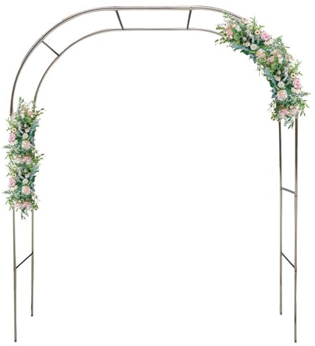 Rosenbogen aus Edelstahl, Metall, 300 cm breit, wetterbeständig, dekorativer Hochzeitsbogen für Veranstaltungen im Freien