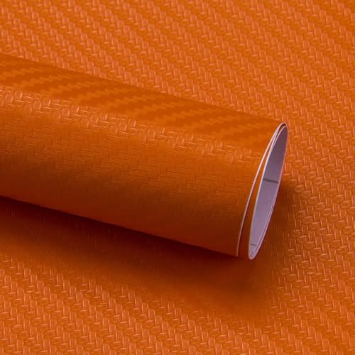 3D-Kohlefaser-Wickelfolie, 50 x 300 cm, mehrfarbig, wählbar, 3D-Kohlefaser-Autofolie, 50 x 300 cm, Karosserie-Dekoration, Aufkleber (Orange)