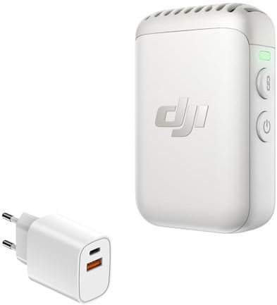 DJI Trasmettitore Mic 2 Bundle, microfono wireless con eliminazione intelligente del rumore, registrazione interna di 14 ore, batteria da 6 ore, attacco magnetico, microfono bluetooth, Vlog
