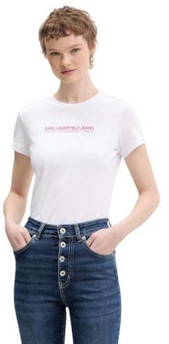 Karl Lagerfeld Jeans Damen Slim Short Sleeve Reflection T-Shirt