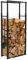 ML-Design Portalegna Regolabile 40-65x100-150x25 cm in Metallo Nero con 4 Ganci, Scaffale Porta Legna da Ardere per Camino e Stufa, Rastrelliera Rack Struttura per Legnaia da Interno ed Esterno