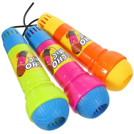 Toyvian 3Pcs Echo Microphone for Plastic Pretend Play Props Party Supply Safe Craftsmanship Random Color