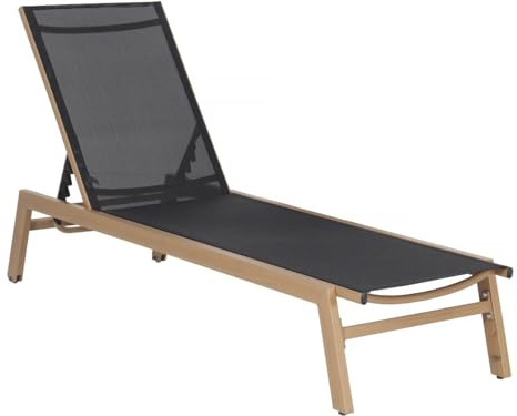 Habitat et Jardin Bain de Soleil en Aluminium Imitation Bois Elysia (1, Noir)