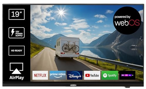 Reflexion LDDX19IBT-Black Smart LED Fernseher 19 Zoll /47 cm, LG webOSHub, Wohnwagen/Wohnmobil/Camping/Caravan/Boot/LKW TV, Slimline mit DVD-Player & Bluetooth