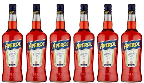 Aperol 6 Bottiglie da 1 Litro | Aperitivo Alcolico per Spritz | Vol. 11% | Confezione da 6 bottiglie