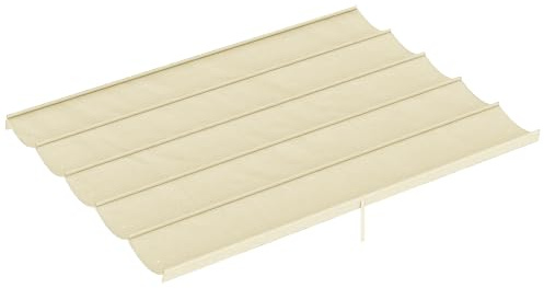 Outsunny Tetto per Gazebo Pergola 350x260 cm Crema | Telo Ricambio per Gazebo, Poliestere Traspirante, Solo Copertura, per Pergola Giardino 4x3m