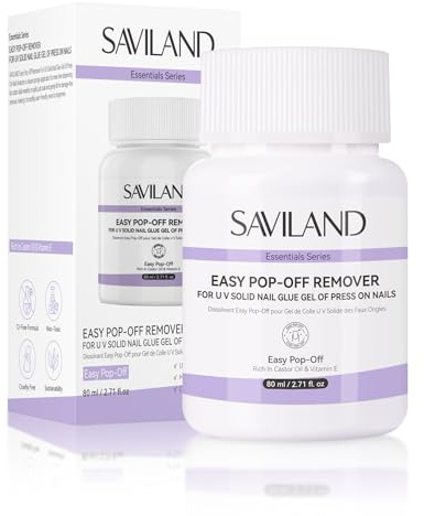 SAVILAND Nagelkleber Entferner für Press on Nail Nagelentferner Nagelstudio | 80ml U V Nagelentferner Nägel Selber Machen Nagelkleber für Kunstnägel,Press On Nails Nagelkleber Entferner für Verwendung