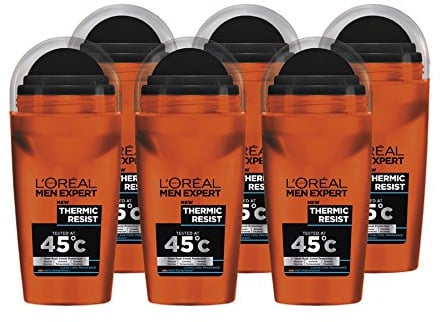 L'Oréal Paris Men Expert 48H Thermic Resist - Desodorante antitranspirante para hombres, 50 ml, paquete de 6, compra al por mayor