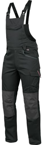 WÜRTH MODYF Arbeitslatzhose Stretch X - professionelle Arbeitshose für Herren - Latzhose mit Reißverschluss - in der Größe 64 in Grau