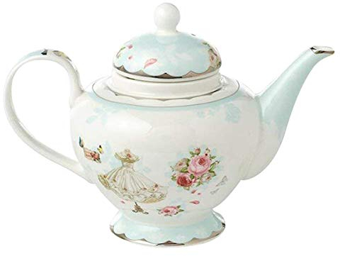 YBK Tech Service à thé en porcelaine anglaise Motif rose et robe, tasse et soucoupe, théière de 822 g