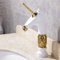 YAWEDA Goldenes Einhorn-Hahn-Badezimmer-Kristallkörper-Icorne Bassin-Mischer-Hahn Edler Herrliche Swivel-Bassin-Wannen-Hahn, D