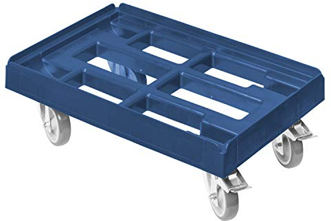 Transportroller für Kisten 60 x 40 cm mit 2 Bremsen in blau