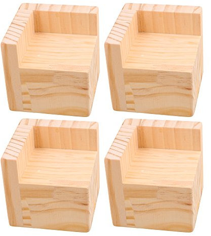 Doublelife SHANOER 4PCS Bed Risers Furniture Riser Heavy Duty Wooden Bed Lifts (7.5cmx7.5cmx5cm)