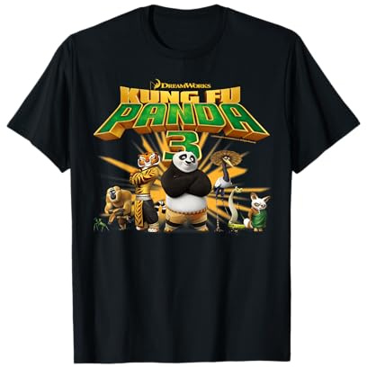 Kung Fu Panda 3 Po And The Furious Five Movie Logo T-Shirt