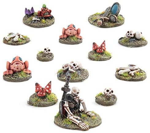 War World Gaming Miniatur-Stücke Set von 13 für Figur-Basen - 28mm Heroisch Maßstab Tabletop Gelände Geländebau Wargame Modell Diorama Scenery Dekoration Basing