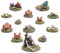 War World Gaming Miniatur-Stücke Set von 13 für Figur-Basen - 28mm Heroisch Maßstab Tabletop Gelände Geländebau Wargame Modell Diorama Scenery Dekoration Basing