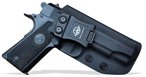 IWB Kydex Pistolenholster Waffenholster Für: Colt 1911 Commander .45 9mm 4.25 4.5 Inch Pistole Pistolenhalfter Waistband Inside Carry Waffentasche Pistol Case Pouch Bund Innen tragen (Black, Right)