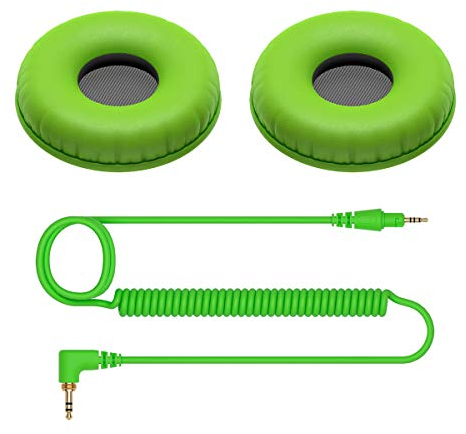 Pioneer DJ HC-CP08-G Cable en espiral y almohadillas para el HDJ-CUE1 (Verde)