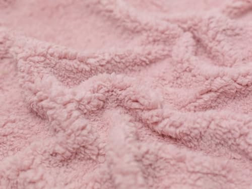 Minerva Lammfell-Sherpa-Fleece-Stoff, Altrosa, Meterware