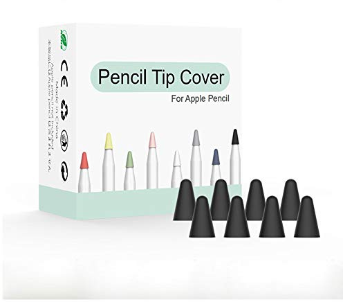Q&A 8 Pack Tips Cover Compatible for Apple ipad Pencil 1st and 2nd Gen Silicone Nibs Caps (Black)