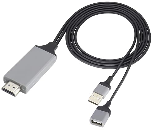 zdyCGTime Téléphone portable et tablette 1080p HDTV miroir ligne deux en un, HD HDMI mâle à 2 USB a femelle/mâle câble, 1080p / 60Hz HDMI HDTV câble pour HDTV, moniteur, etc. (1m / noir USB a)