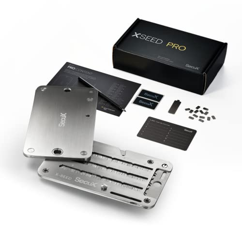 SecuX – XSEED Pro - Unzerstörbares Bitcoin Wallet Crypto Seed Storage Steel Plate - Kompatibel mit SecuX, Ledger, Trezor Hardware Wallets