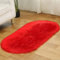 Tomifine Kunstfell Fell-Teppich, Lammfell Schaffell Teppich Flauschiger Schaffell Bettvorleger für Schlafzimmer Bett oder Wohnzimmer Sofa Deko Waschbar (40 x 60 cm,Rot b)